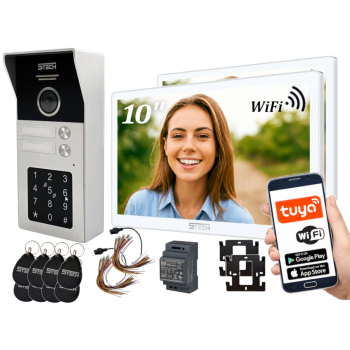 ZESTAW WIDEODOMOFONOWY 5TECH VERUS PLUS(W)/84225-2 10" FullHD WiFi SZYFRATOR APLIKACJA DIN